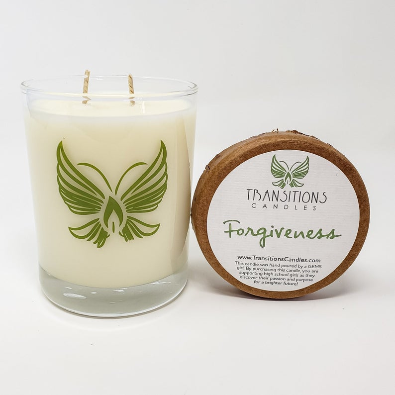 Forgiveness: Pineapple, Clover, Aloe, Green Tea GEMS candle for at risk girls